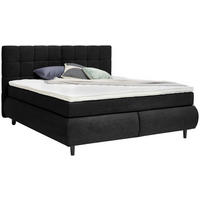 BOXSPRINGBETT 160/200 cm,  in Schwarz, Bettkasten, Topper, Matratzen, H2 = mittel  - Schwarz, KONVENTIONELL, Holz/Textil (160/200cm) - Ti'me