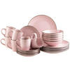 KOMBISERVICE Rosa Metallic Rim 24-teilig 6 Personen  - Rosa, Basics, Keramik - Mäser
