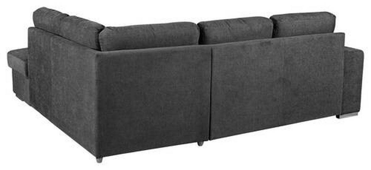 ECKSOFA Dunkelgrau Mikrofaser  - Chromfarben/Dunkelgrau, KONVENTIONELL, Textil/Metall (248/213cm) - MID.YOU