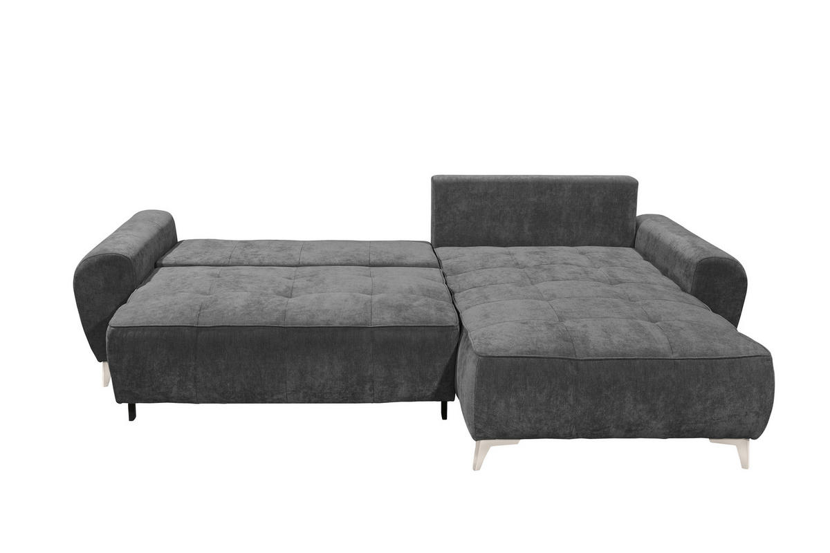 ECKSOFA Webstoff Anthrazit  - Kaschmir/Anthrazit, Modern, Kunststoff/Textil (284/191cm) - MID.YOU