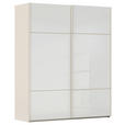 SCHWEBETÜRENSCHRANK 162/223/68 cm 2-türig Weiß, Champagner  - Champagner/Weiß, KONVENTIONELL, Glas/Holzwerkstoff (162/223/68cm) - Novel