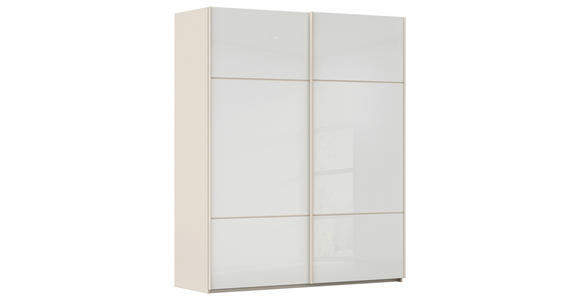 SCHWEBETÜRENSCHRANK 162/223/68 cm 2-türig Weiß, Champagner - Champagner/Weiß, KONVENTIONELL, Glas/Holzwerkstoff (162/223/68cm) - Novel