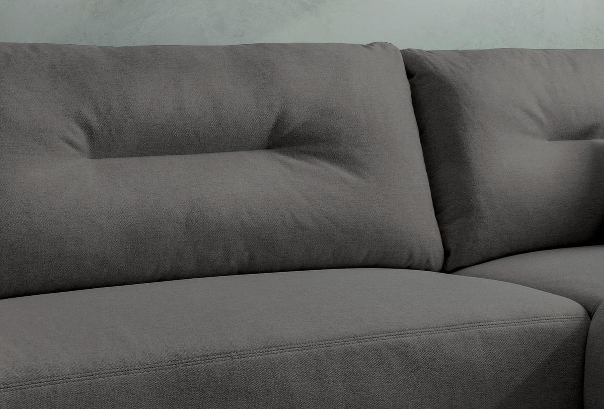 ECKSOFA in Mikrofaser Anthrazit  - Anthrazit/Schwarz, Modern, Holz/Textil (269/172cm) - MID.YOU