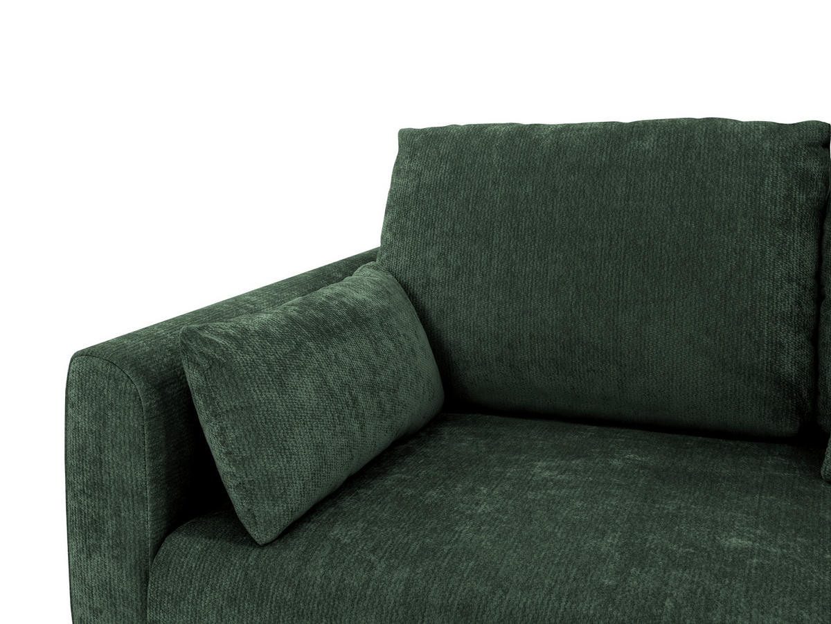 SCHLAFSOFA  in Chenille Waldgrün  - Waldgrün/Schwarz, KONVENTIONELL, Kunststoff/Textil (161/90/108cm) - Carryhome