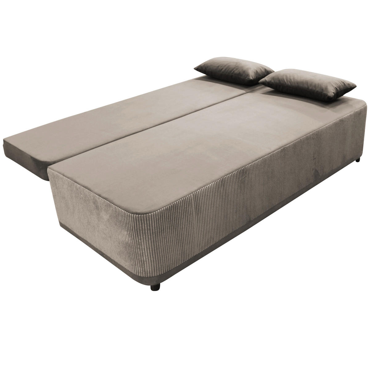 SCHLAFSOFA  mit Liegefunktion Velours Braun  - Schwarz/Braun, Design, Kunststoff/Textil (197/90/83cm) - MID.YOU
