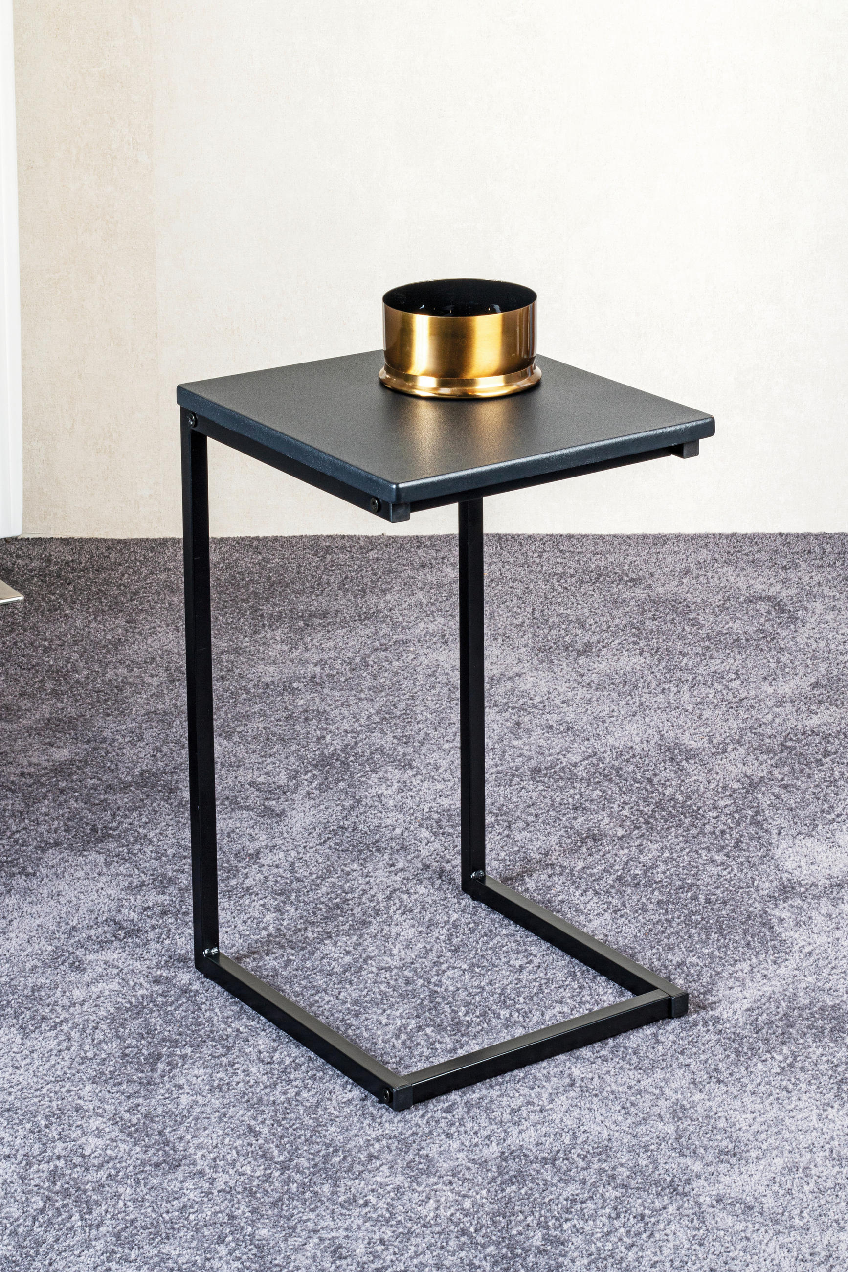 BEISTELLTISCH 33/35/60 cm Schwarz rechteckig  - Schwarz, Design, Holzwerkstoff/Metall (33/35/60cm)