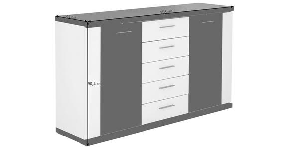 SIDEBOARD 156/90,4/41 cm  - Silberfarben/Schwarz, Design, Holzwerkstoff/Kunststoff (156/90,4/41cm) - Xora