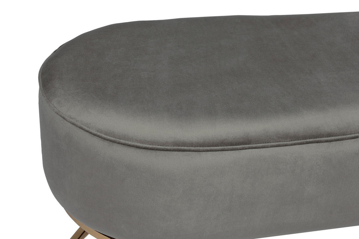 SEDACÍ LAVICE, dřevo, kov, textil, kompozitní dřevo, 105/41/40 cm - šedá/barvy zlata, Design, kov/dřevo (105/41/40cm) - MID.YOU
