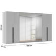 DREHTÜRENSCHRANK 400/223/61 cm,  in Graphitfarben, 8-türig  - Chromfarben/Schwarz, Basics, Glas/Holzwerkstoff (400/223/61cm) - Novel