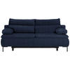 BOXSPRINGSOFA in Webstoff Dunkelblau  - Schwarz/Dunkelblau, Design, Textil/Metall (202/93/100cm) - Novel