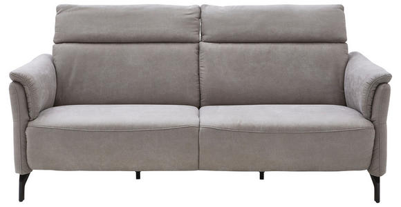 2-SITZER-SOFA Varo in Lederlook Hellgrau  - Hellgrau/Schwarz, KONVENTIONELL, Textil/Metall (216/103/92cm) - Dieter Knoll