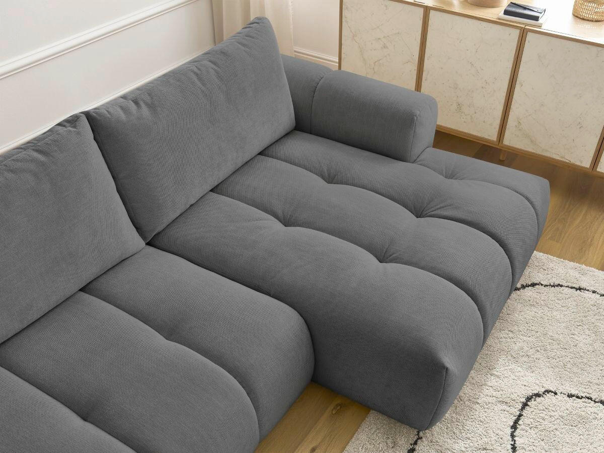 ECKSCHLAFSOFA FUJI Leinenoptik Dunkelgrau  inkl.  - Dunkelgrau/Schwarz, MODERN, Kunststoff/Textil (292/160cm)
