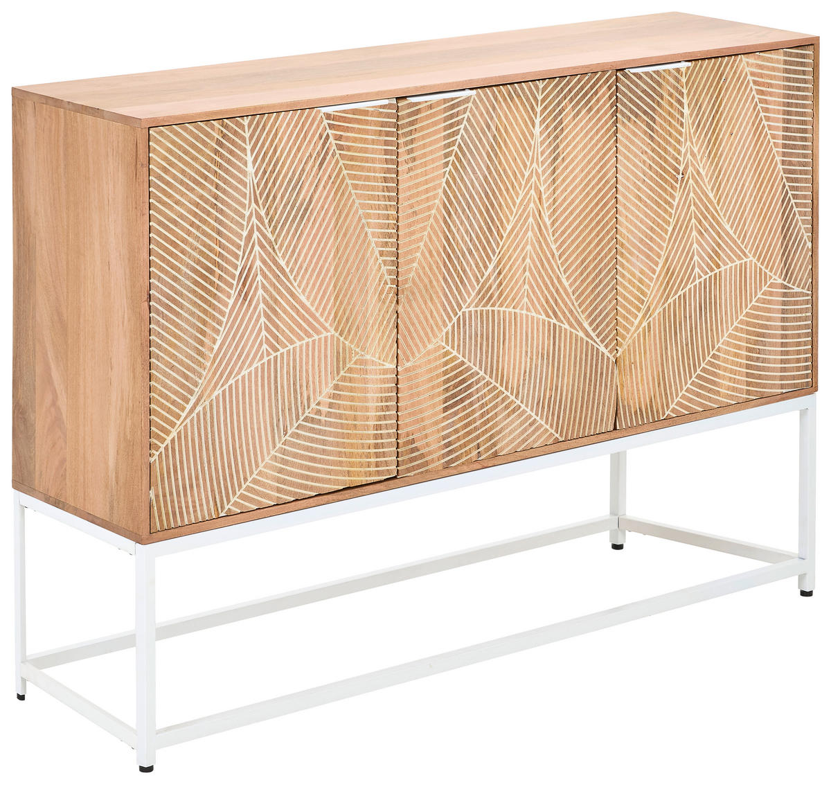 SIDEBOARD  in 145/85/42 cm  - Weiß/Naturfarben, Design, Holz/Metall (145/85/42cm) - Ambia Home