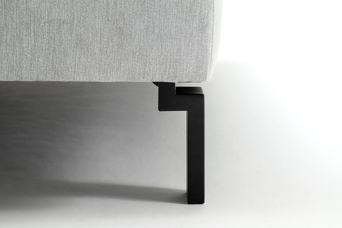 2,5-SITZER in Velours Silberfarben  - Silberfarben/Schwarz, Design, Textil/Metall (206/86/97cm) - Pure Home Lifestyle