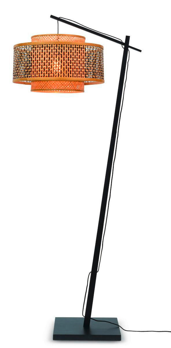 GOLVLAMPA GOOD&MOJO     - svart/naturfärgad, Trend, trä (176/30/75cm) - Good & Mojo
