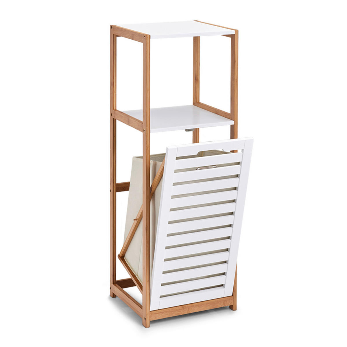 STANDREGAL  Naturfarben, Weiß  - Naturfarben/Weiß, Basics, Holz (36,3/33/98cm) - Zeller Present