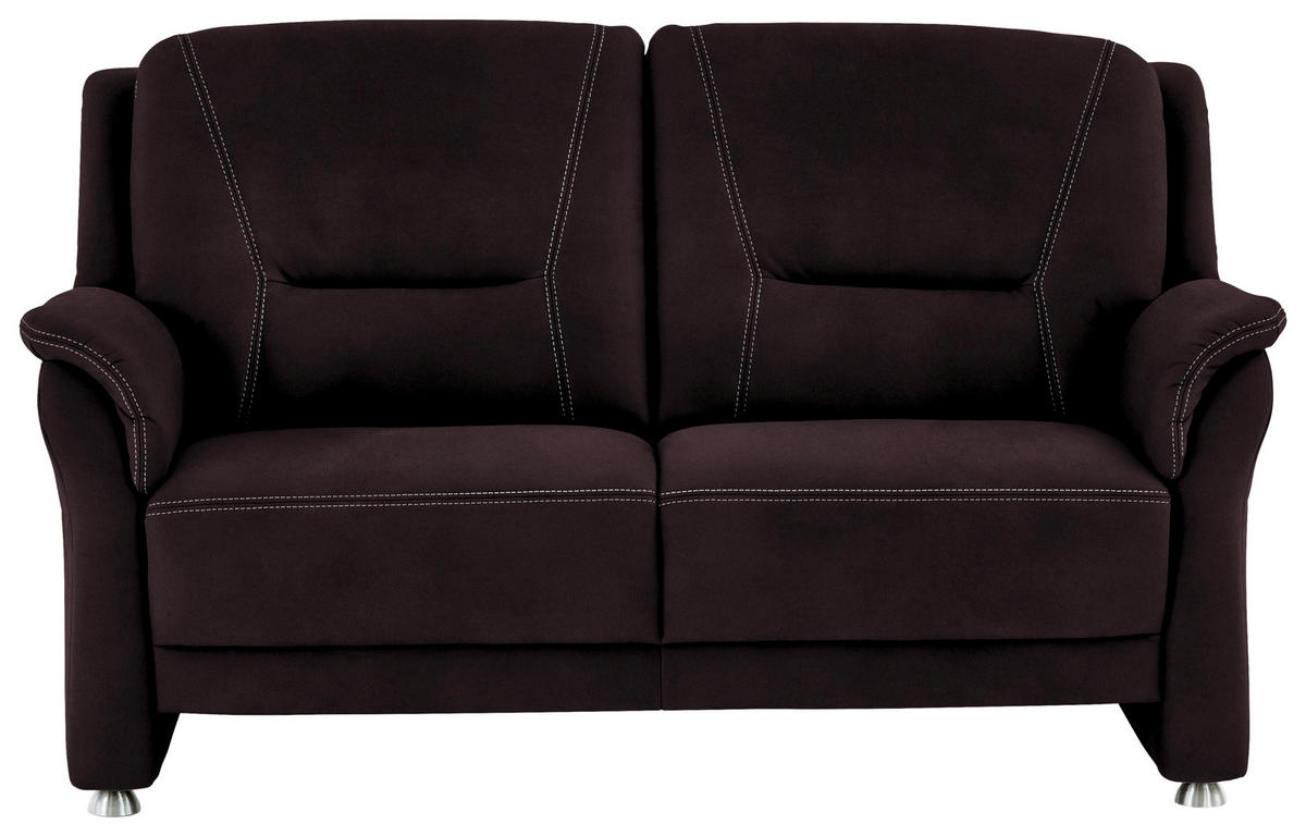 2,5-SITZER in Mikrofaser Dunkelbraun  - Dunkelbraun/Beige, Konventionell, Textil/Metall (172/100/89cm) - Beldomo Comfort