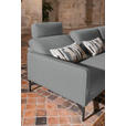 ECKSOFA in Flachgewebe, Struktur Hellgrau  - Anthrazit/Hellgrau, Design, Textil/Metall (254/230cm) - Ambiente