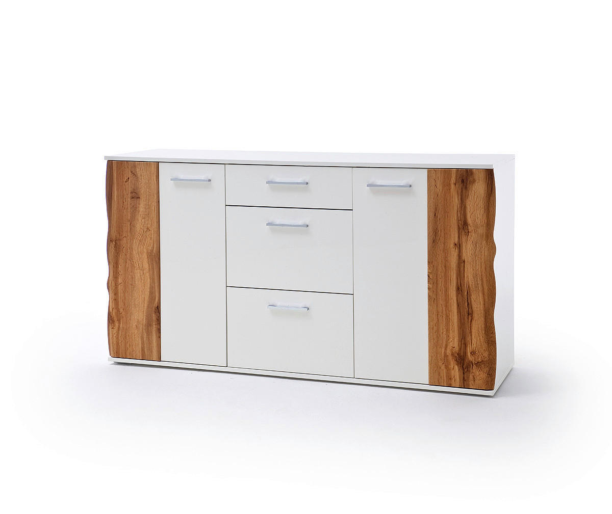KOMMODE  in 154/86/44 cm  - Chromfarben/Eichefarben, Design, Holzwerkstoff/Kunststoff (154/86/44cm) - Xora