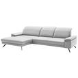 ECKSOFA in Echtleder Weiß  - Schwarz/Weiß, Design, Leder/Metall (193/332cm) - Dieter Knoll