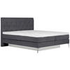 BOXSPRINGBETT 180/200 cm  in Dunkelgrau  - Chromfarben/Dunkelgrau, Design, Textil/Metall (180/200cm) - Welnova