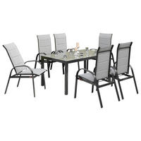 GARTENSET 7-teilig  - Graphitfarben/Grau, MODERN, Textil/Metall - Gardenson