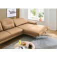 ECKSOFA in Echtleder Honig  - Schwarz/Honig, Design, Leder/Metall (332/193cm) - Dieter Knoll