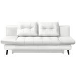 SCHLAFSOFA Liane Weiß Echtleder  - Schwarz/Weiß, Design, Leder/Metall (209/94/94cm) - Novel
