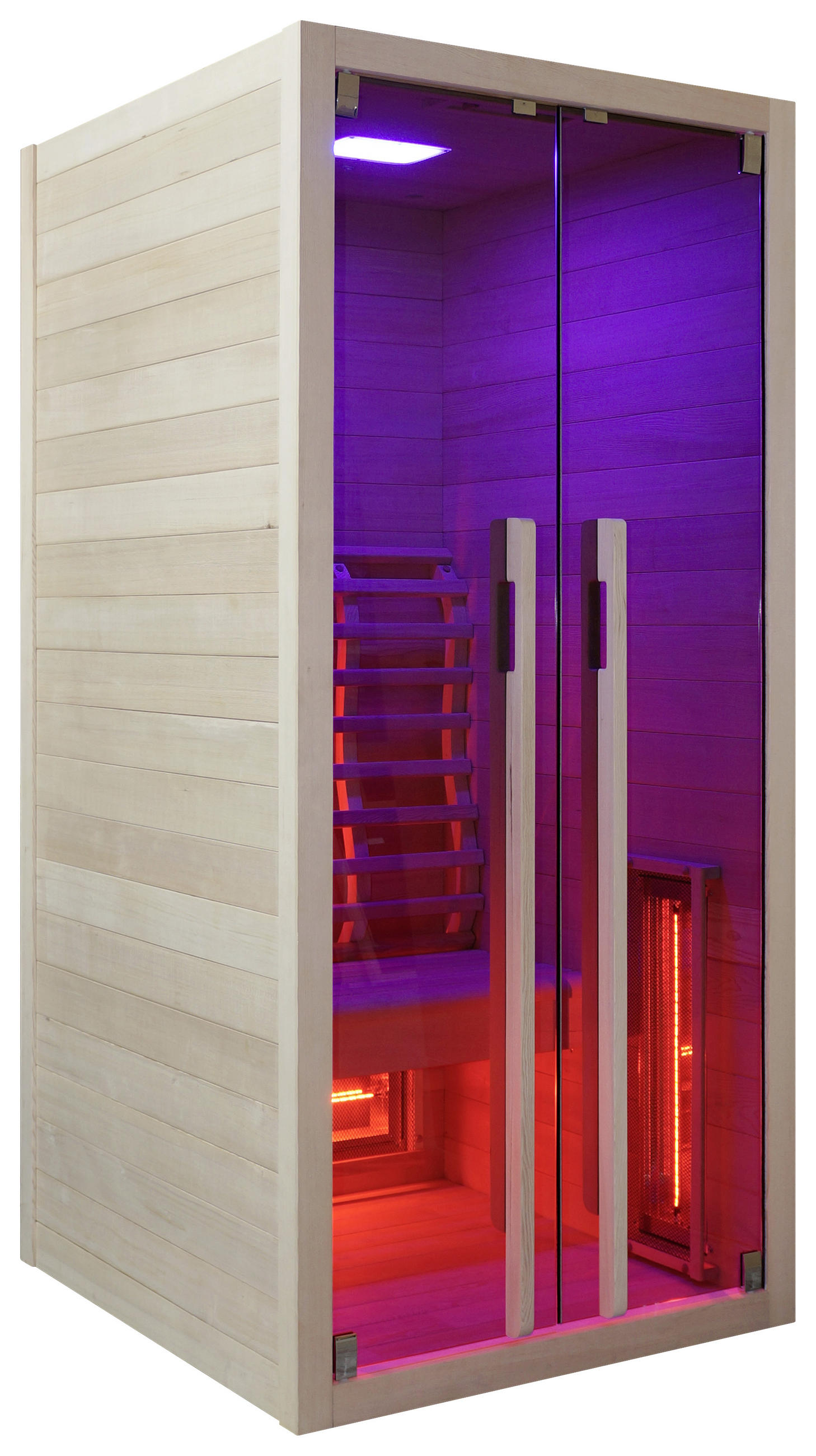INFRAROTKABINE RUBY 1 für 1 Personen RUBY 1 - Naturfarben, Basics, Holz (90,5/195/100cm) - Sanotechnik