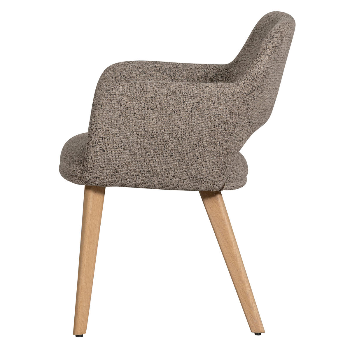 ARMLEHNSTUHL-SET 2 Stück  in Chenille, Webstoff  - Taupe/Naturfarben, MODERN, Holz/Textil (61/86/60cm) - Livetastic