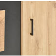 HIGHBOARD in 110/121/40 cm - Eichefarben/Schwarz, LIFESTYLE, Holzwerkstoff/Metall (110/121/40cm) - Xora