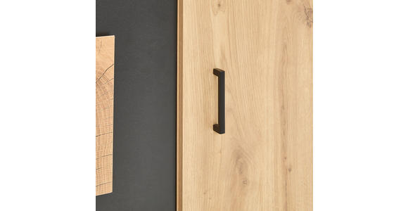 HIGHBOARD in 110/121/40 cm - Eichefarben/Schwarz, LIFESTYLE, Holzwerkstoff/Metall (110/121/40cm) - Xora