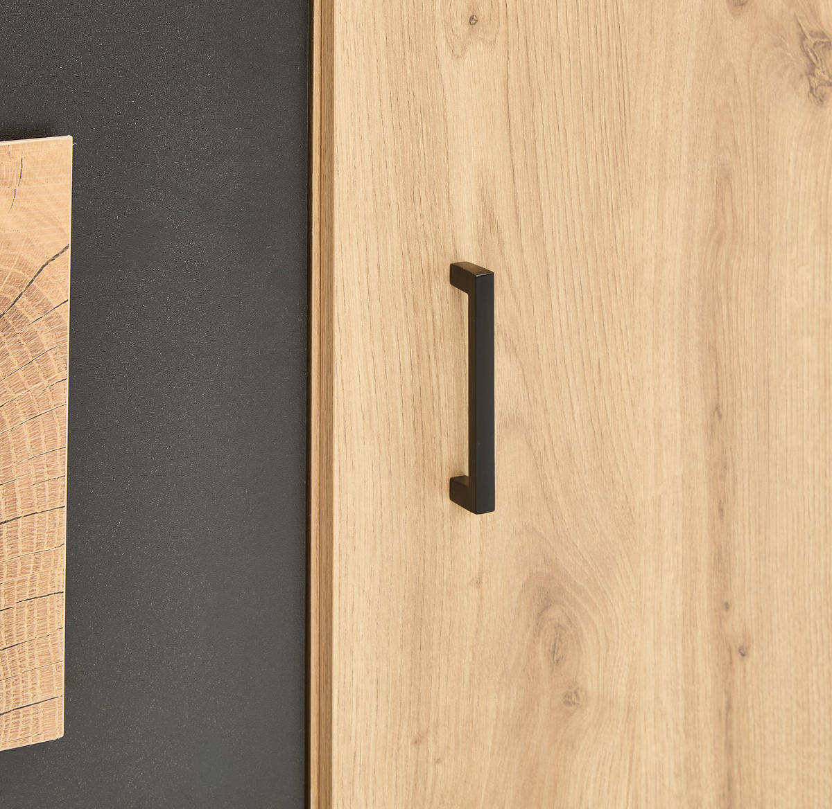 HIGHBOARD  in 110/121/40 cm  - Eichefarben/Schwarz, LIFESTYLE, Holzwerkstoff/Metall (110/121/40cm) - Xora