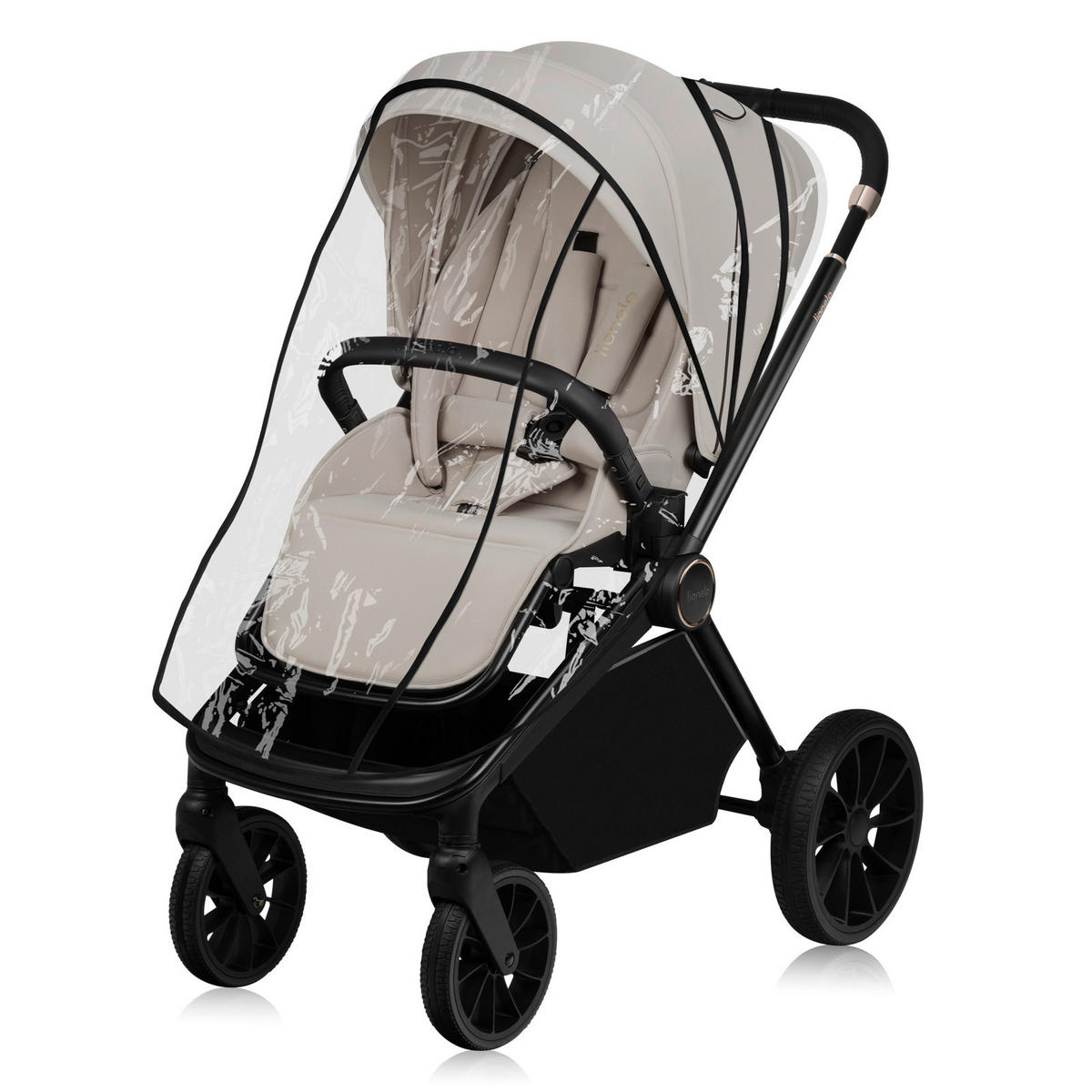 KINDERWAGENSET Mika Plus 3 in 1  - Beige/Schwarz, Basics, Textil (93/62/110cm) - Lionelo