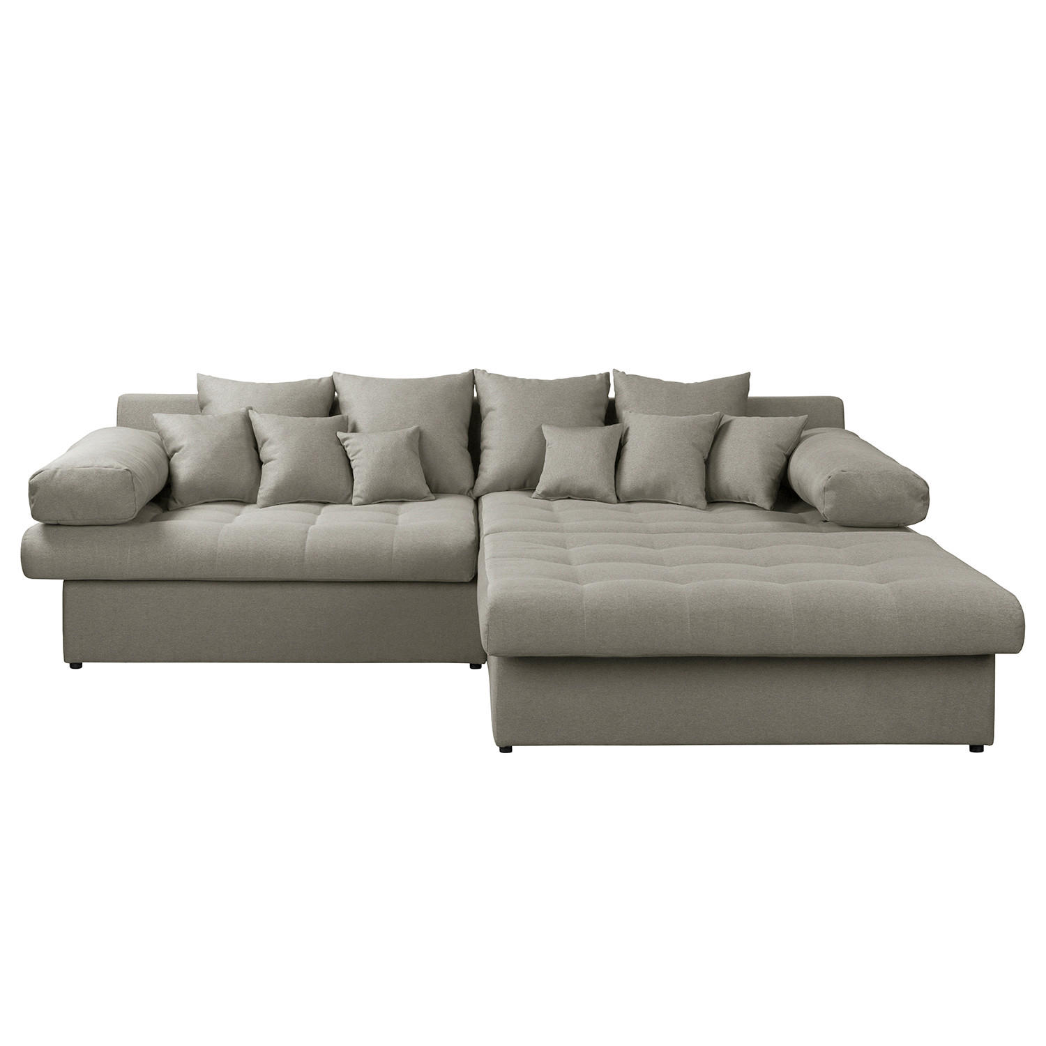 ECKSOFA Naomi Taupe Mikrofaser Rückenkissen  - Taupe/Schwarz, Design, Kunststoff/Textil (284/243cm) - P & B