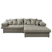 ECKSOFA Naomi Taupe Mikrofaser Rückenkissen  - Taupe/Schwarz, Design, Kunststoff/Textil (284/243cm) - P & B