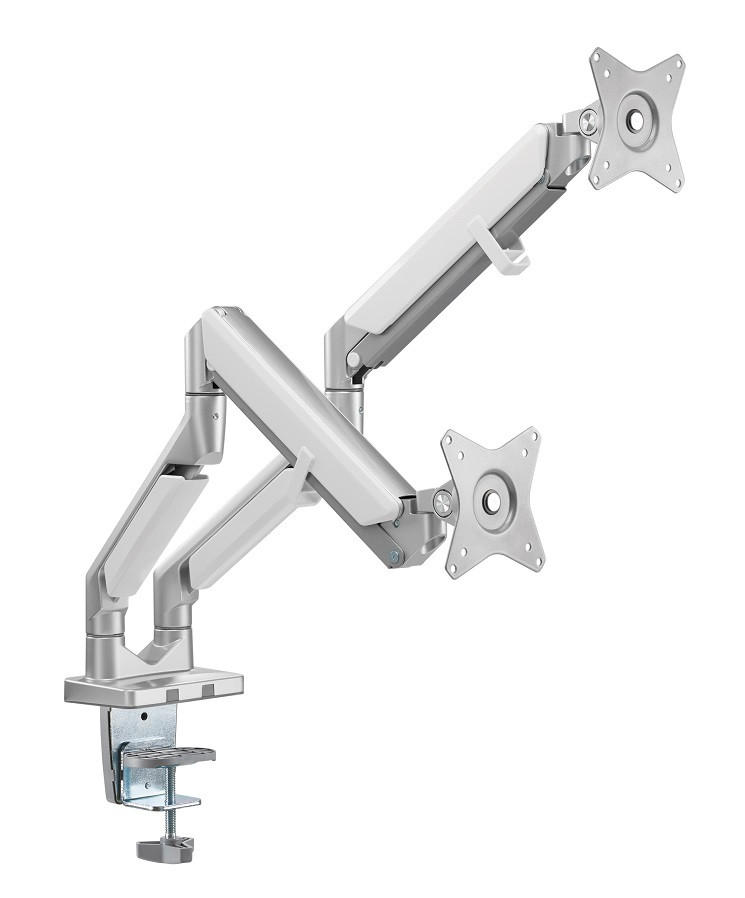 MONITOR-HALTERUNG Metall, Kunststoff Grau, Weiß  - Weiß/Grau, Design, Kunststoff/Metall (110/69,7/11,6cm) - Boxxx