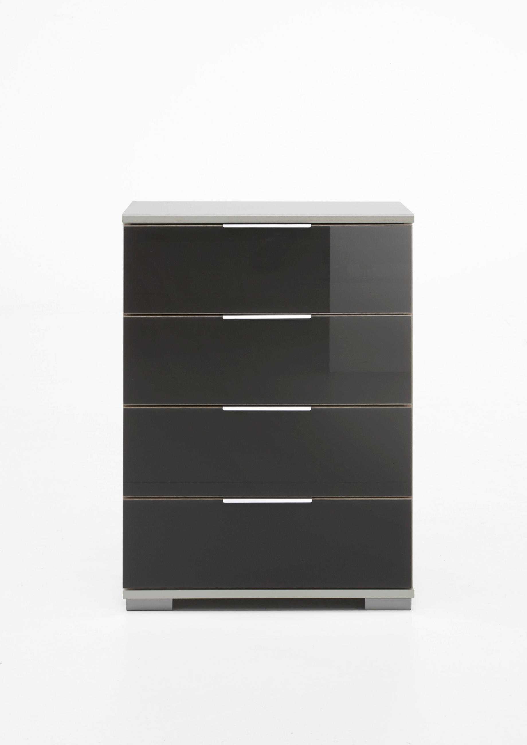 NOĆNI ORMARIĆ siva, bijela   - bijela/siva, Moderno, staklo/drvni materijal (52/74/38cm) - Carryhome