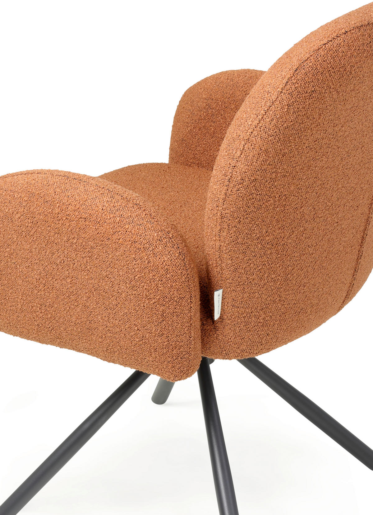 ARMLEHNSTUHL  in Stahl Webstoff, Bouclé  - Rostfarben/Schwarz, Basics, Textil/Metall (63/87/63,5cm) - Tom Tailor