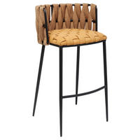 BARHOCKER in Metall, Textil Braun, Gelb, Schwarz  - Gelb/Schwarz, Design, Textil/Metall (53/100/48cm) - Kare-Design