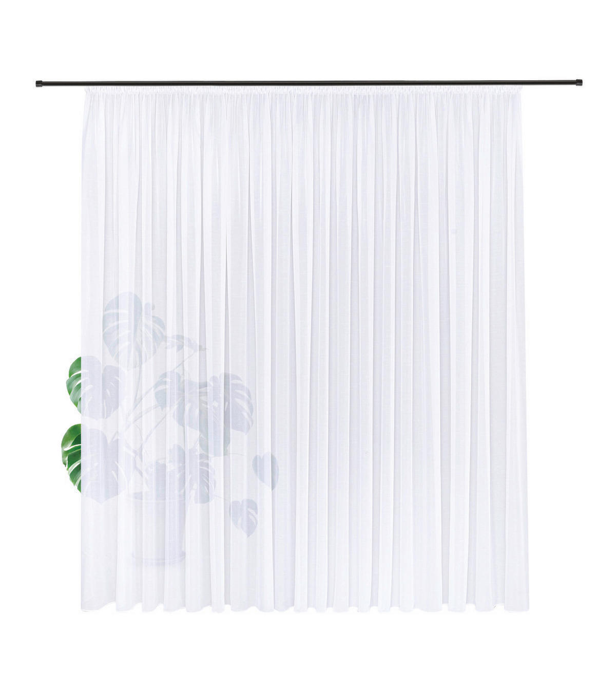 FERTIGSTORE  transparent  450/245 cm   - Weiß, Basics, Textil (450/245cm)