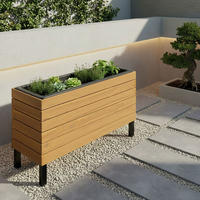 UZDIGNUTA LEJA - boja akacije/crna, Moderno, drvo/metal (69/41/26cm) - Bessagi Garden