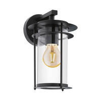 AUSSENWANDLEUCHTE - Transparent/Schwarz, Konventionell, Glas/Metall (16,5/27,5/20cm) - Eglo