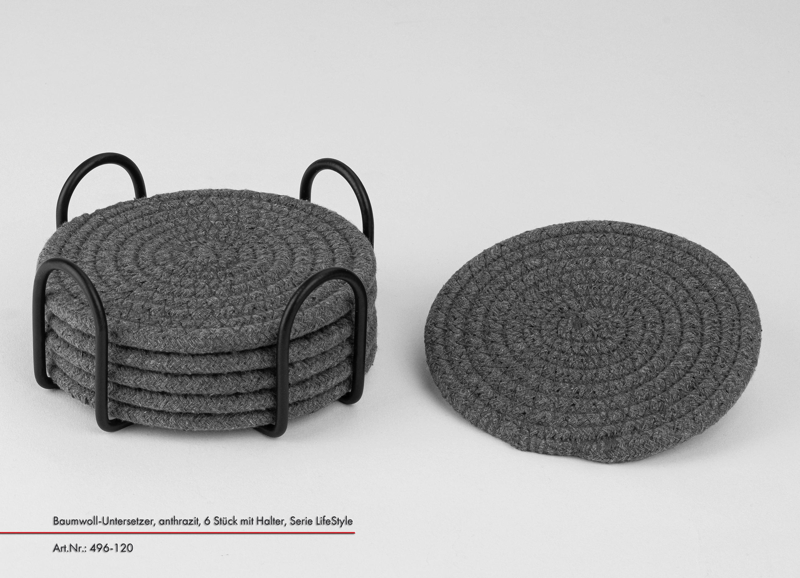 UNTERSETZER Textil Anthrazit  - Anthrazit, Basics, Textil (12,5/12,5/6cm) - Justinus