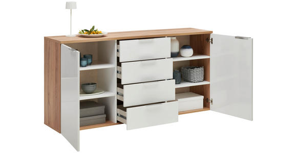 SIDEBOARD 180/89/43 cm  - Chromfarben/Eichefarben, Design, Holzwerkstoff/Kunststoff (180/89/43cm) - Xora