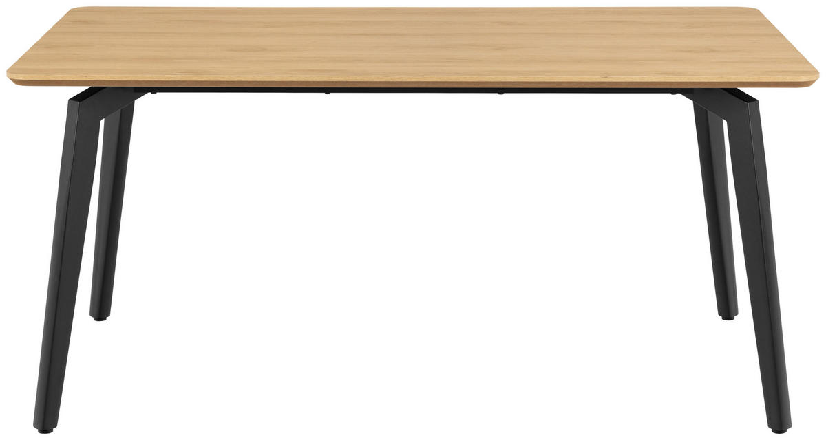 ESSTISCH rechteckig Naturfarben  - Schwarz/Naturfarben, Trend, Holzwerkstoff/Metall (160/75/90cm) - MID.YOU