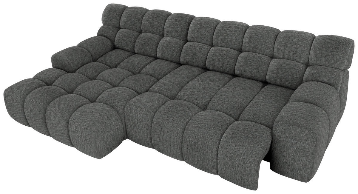 Ecksofa inkl. Funktion Anthrazit Webstoff  - Anthrazit/Schwarz, MODERN, Kunststoff/Textil (180/297cm) - Welnova