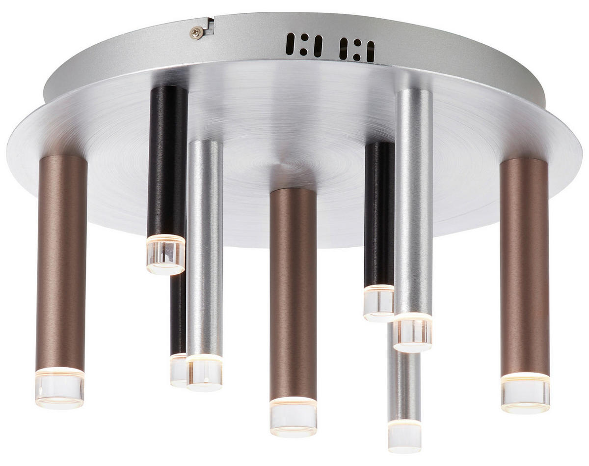 LED-DECKENLEUCHTE 40/21,5 cm   - Schwarz/Alufarben, Design, Kunststoff/Metall (40/21,5cm)