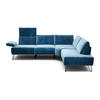 ECKSOFA Cosy Blau Samt  - Blau/Schwarz, Design, Textil/Metall (248-263/193cm) - SENSOO