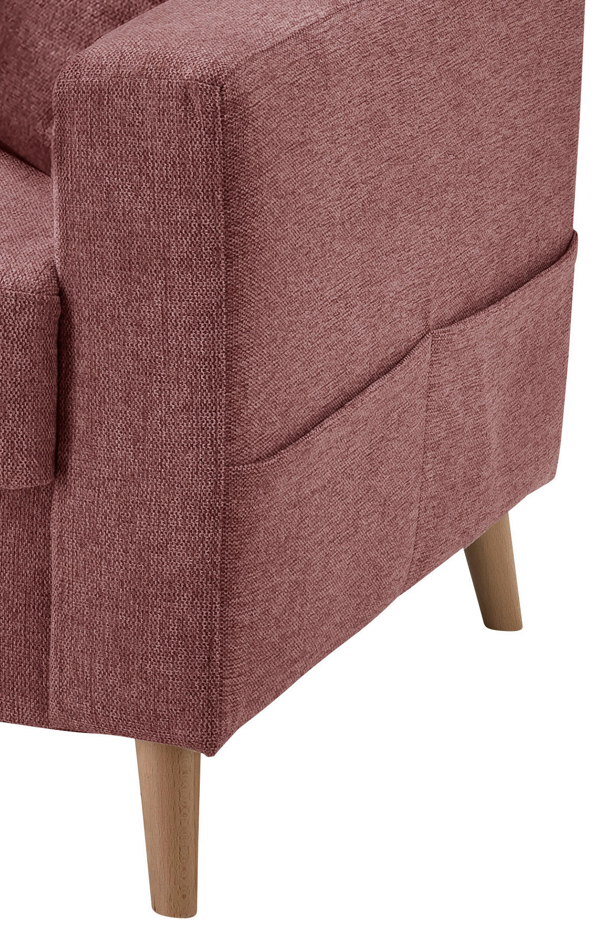 ECKSOFA Struktur Rosa  - Naturfarben/Rosa, Konventionell, Holz/Textil (200/230cm) - P & B